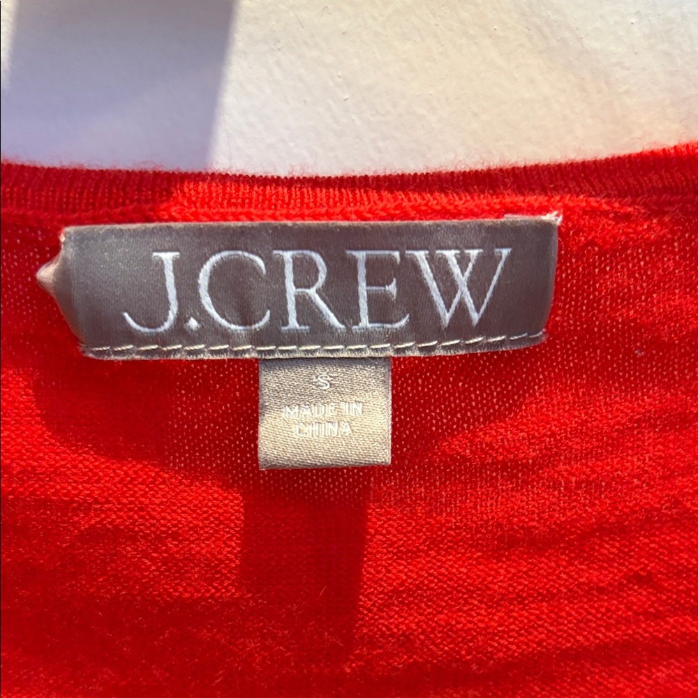 J. Crew Red Merino Wool Sweater - Picture 2 of 3